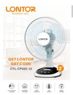 Lontor Rechargeable Table Fan CTL-CF025-12" - Image 2